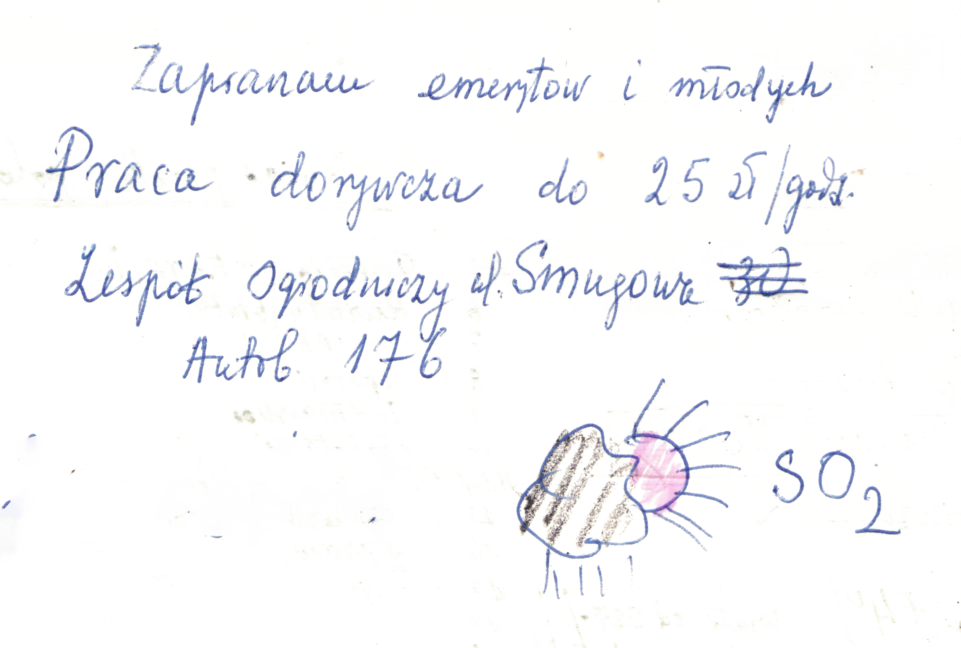 Archiwalna notatka o pracy i zaprawianiu