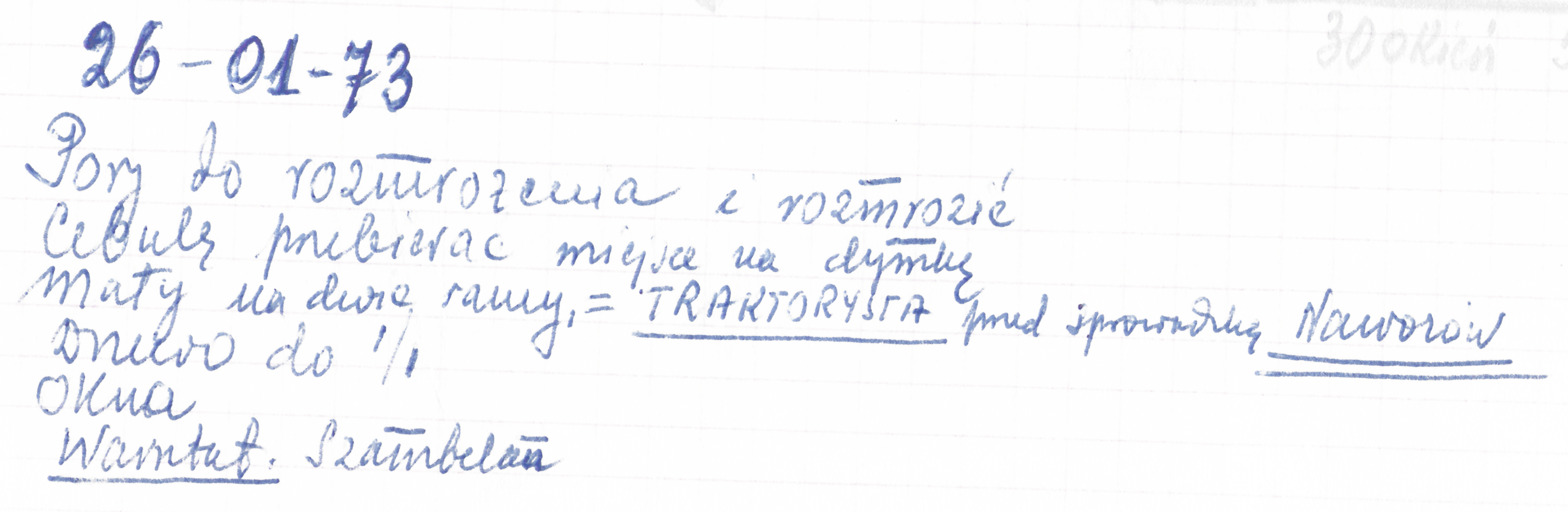 Archiwalna notatka o zimie, mrozie i pracy gospodarstwa
