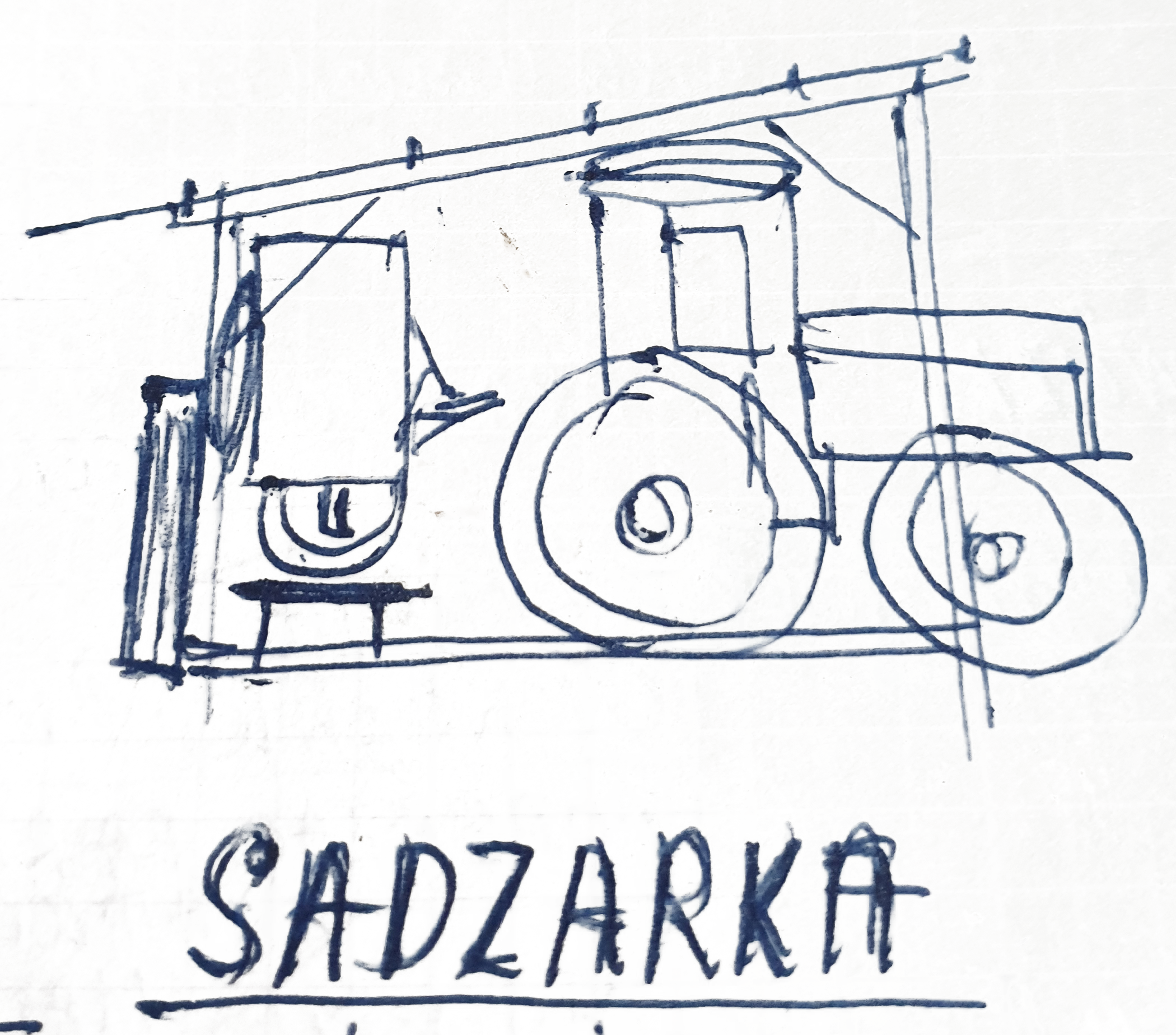 Archiwalny szkic sadzarki