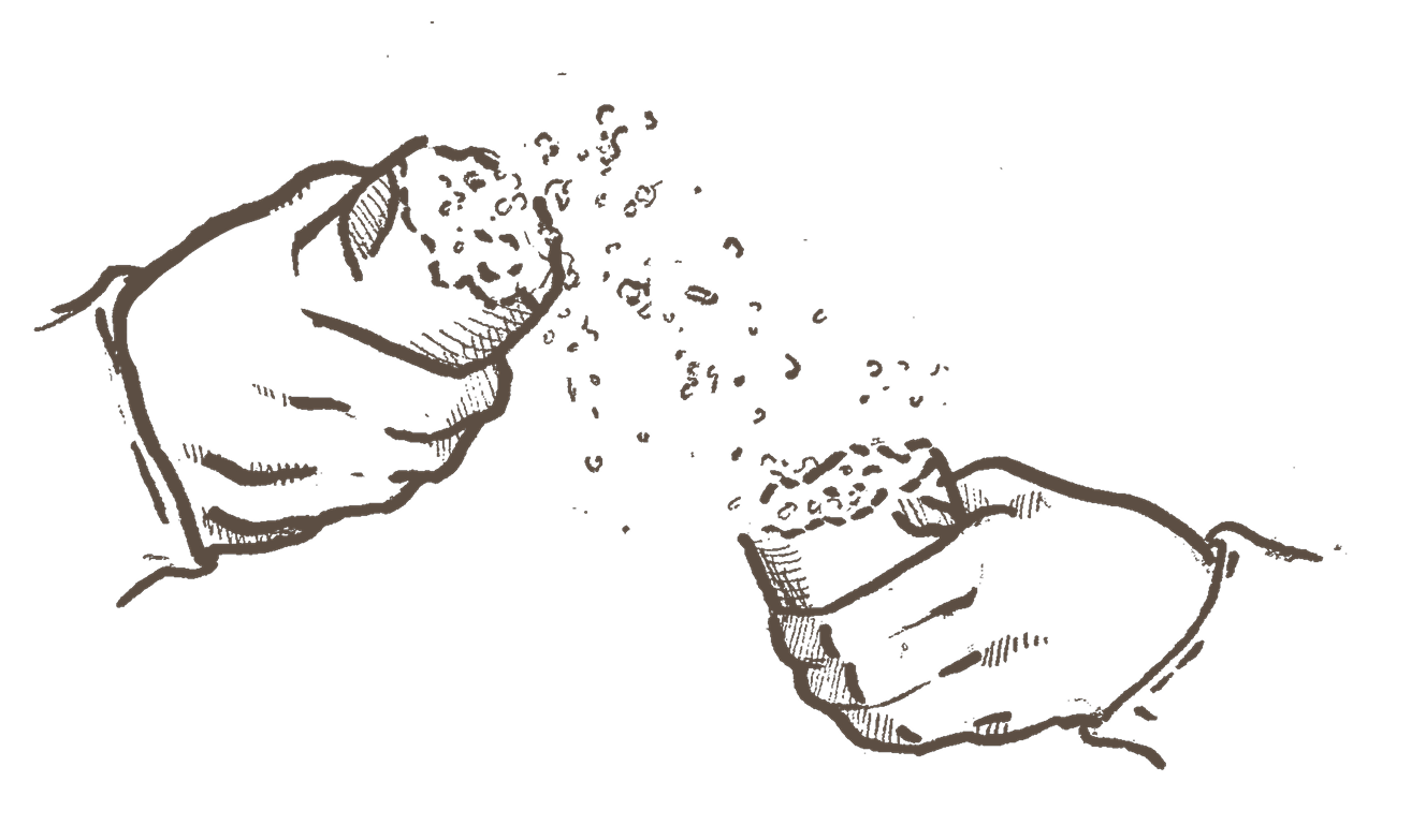 Ilustracja łamanie chleba Rysiny