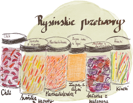 Ilustracja przetworów warzywnych Rysiny