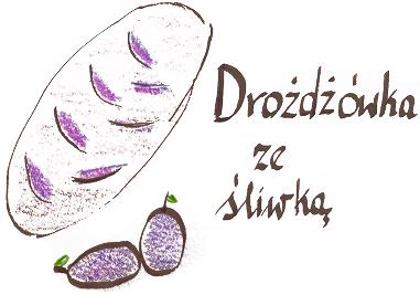 Ilustracja drożdżówki ze śliwką